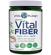 Vital Planet - Vital Fiber Powder, Soluble and Insoluble Fiber Supplement with Flax, Pea and Hemp...