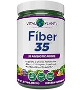 Vital Planet - Fiber 35 Powder for Dietary Support with 35 Prebiotic Fibers and a Blend of 35 Org...