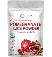 Organic Pomegranate Juice Powder, 1 Pound (91 Serving), Freeze Dried & Cold Pressed, Natural Vita...